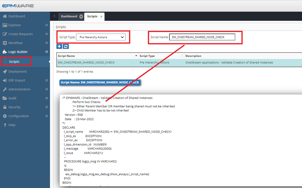 OneStream Shared Node Check